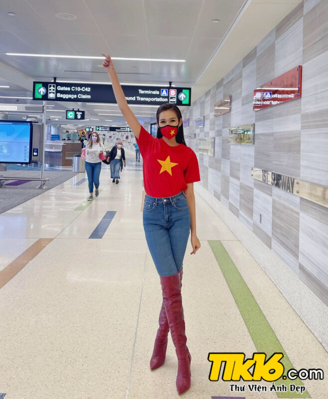 Hình ảnh Đỗ Thị Hà Thi Miss World 2021 tại sân bay